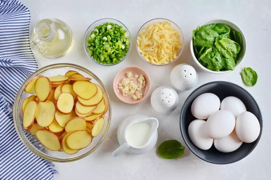 Ingredients for Spinach and Potato Frittata