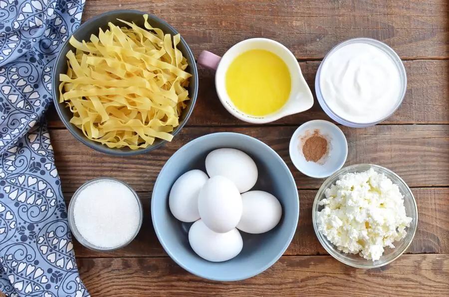Ingredients for Sweet Noodle Kugel