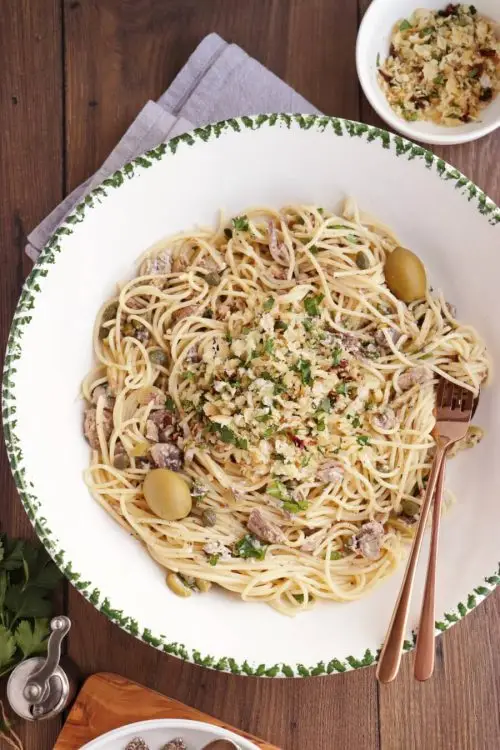 15 Minute Tuna Pasta with Pangrattato