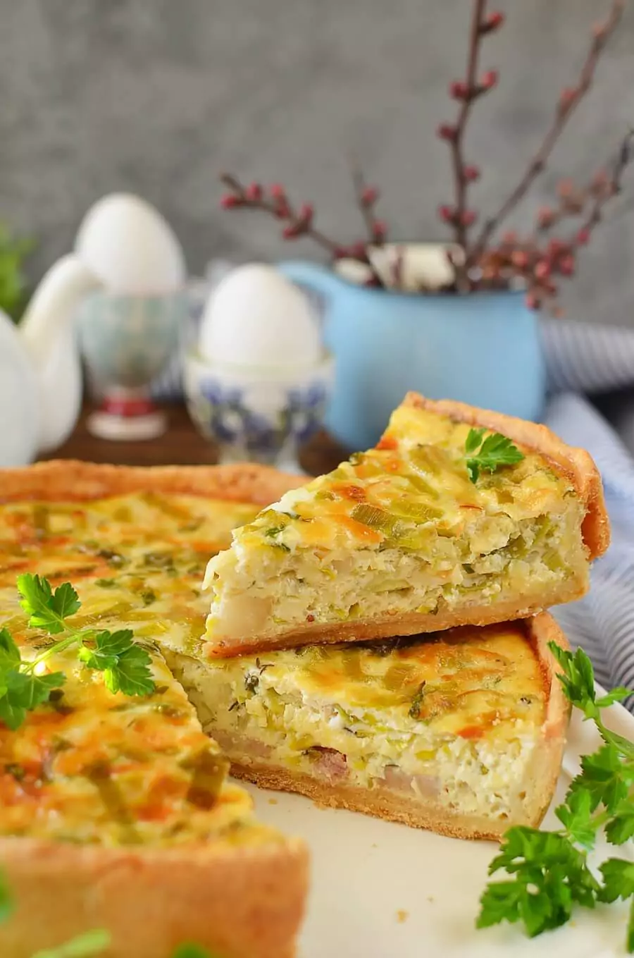 Bacon and Leek Deep-Dish Quiche