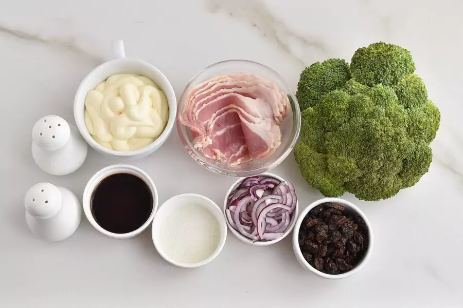 Ingredients for Broccoli Salad with Bacon