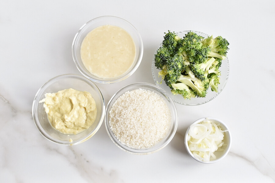 Ingridiens for Broccoli and Rice Casserole