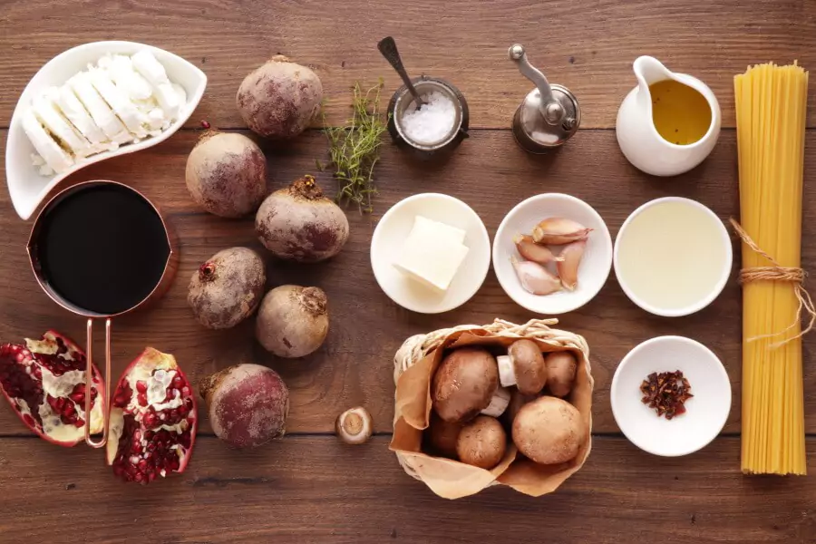 Ingredients for Caramelized Balsamic Goat Cheese Pasta