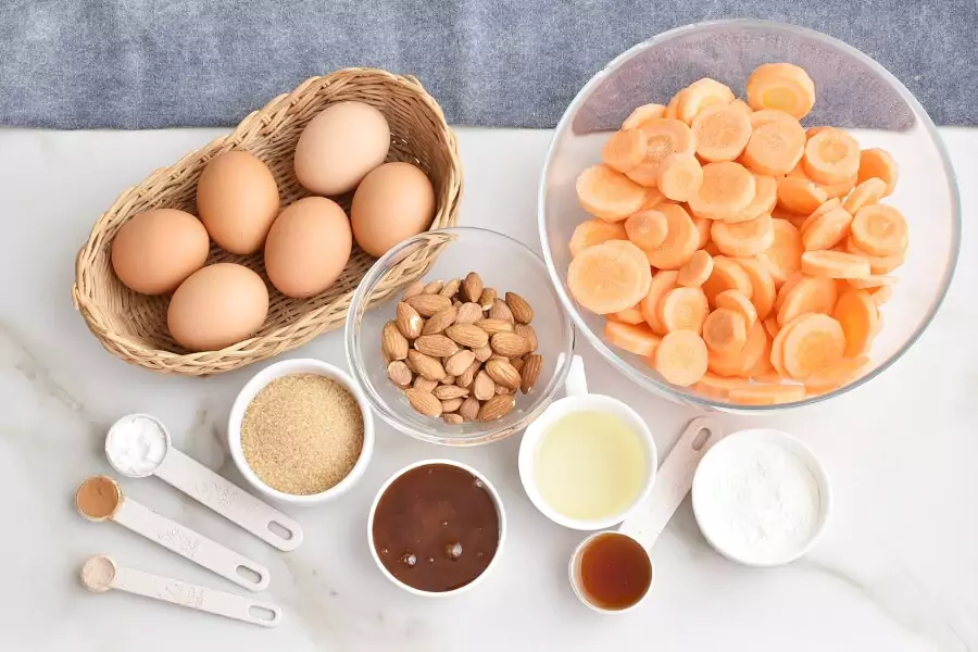 Ingredients for Carrot Kugel for Passover