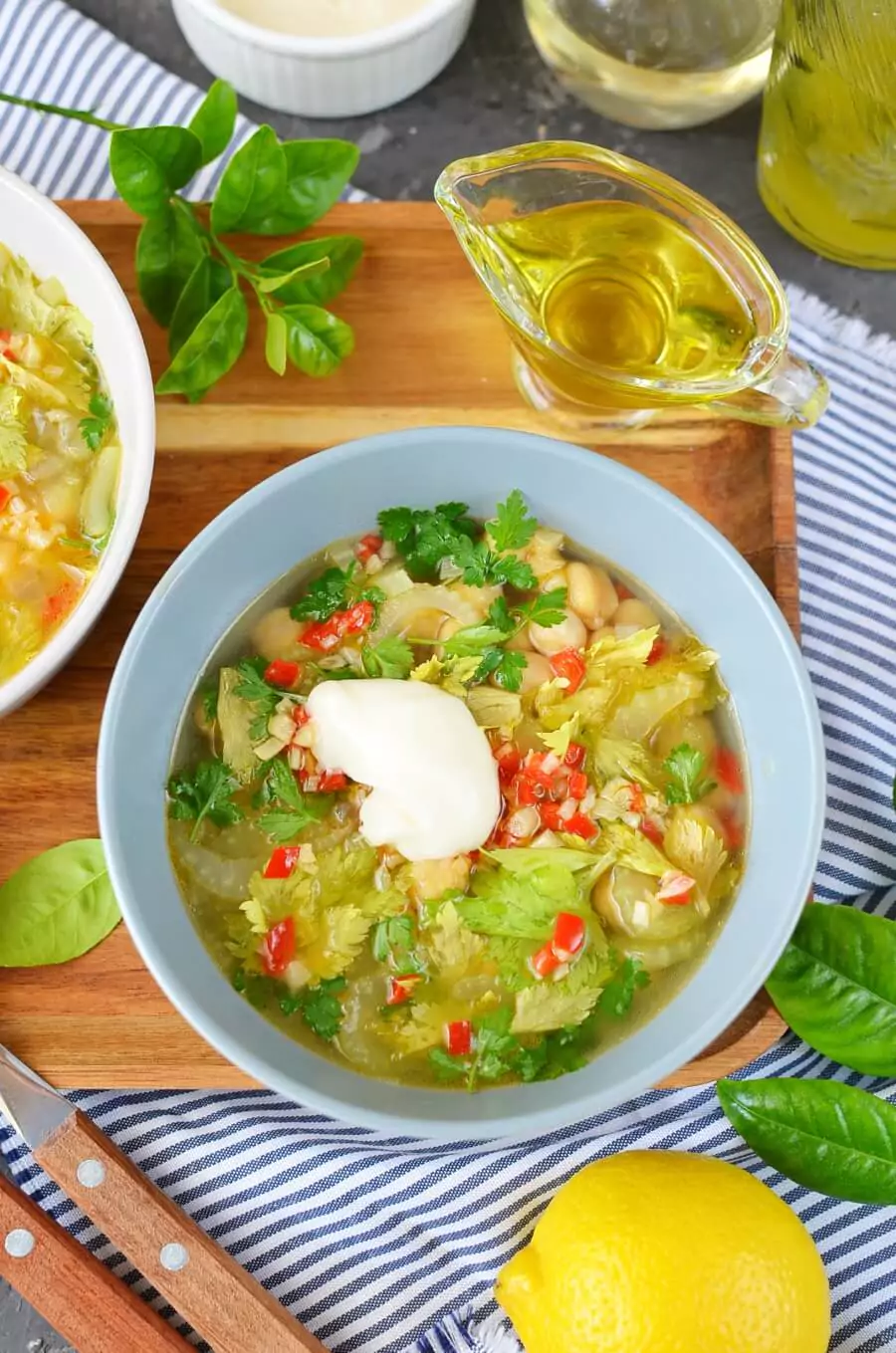Chickpea and Celery Soup with Chili