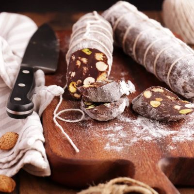 Chocolate Salami Recipe-No-Bake Chocolate Salami-Chocolate Dessert Salame