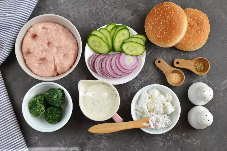 Ingredients for Greek Turkey Burgers