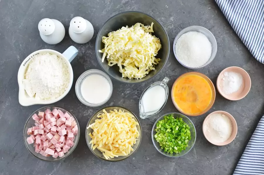 Ingredients for Ham and Cheese Scones