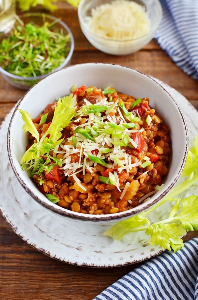 Quinoa with Spicy Lentil Curry