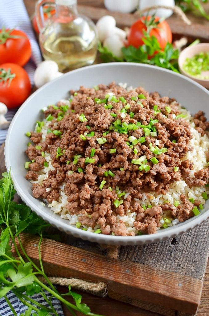 Korean Inspired Beef with Brown Rice
