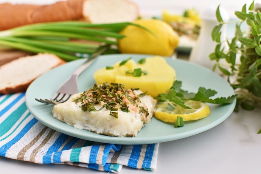 Lemony Parsley Baked Cod