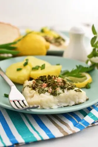 Lemony Parsley Baked Cod