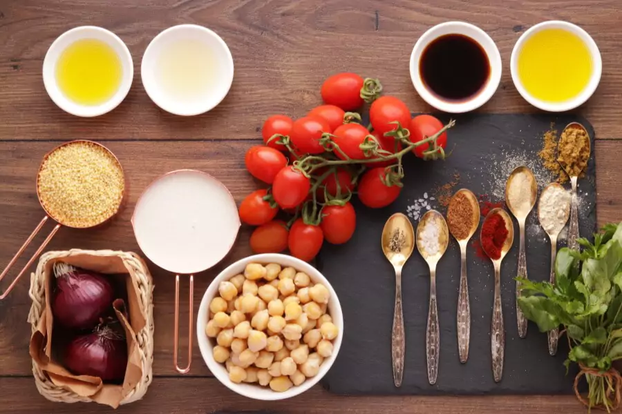 Ingredients for Millet with Roasted Tomatoes and Chickpeas
