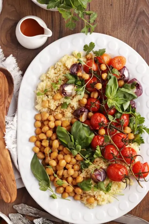 Millet with Roasted Tomatoes and Chickpeas