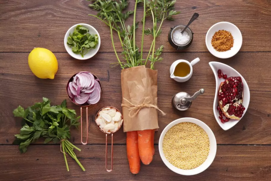 Ingredients for Moroccan Carrot Salad with Millet