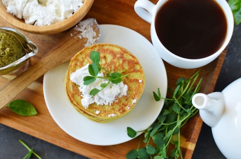 Step 6 - Pea Shoot Savory Pancakes