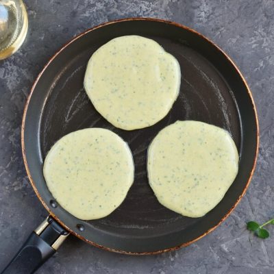 Pea Shoot Savory Pancakes recipe - step 4