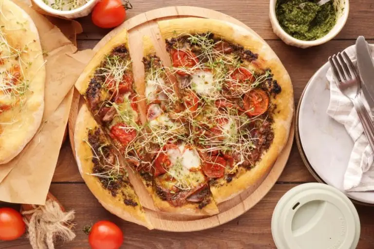 Step 6 - Pizza with Pesto, Mozzarella, and Microgreens