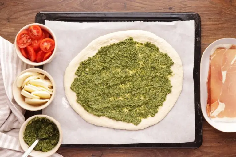 Step 4 - Pizza with Pesto, Mozzarella, and Microgreens