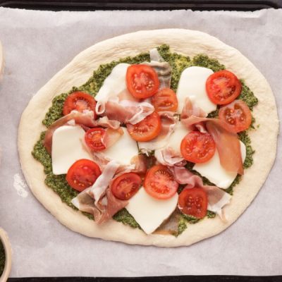 Pizza with Pesto, Mozzarella, and Microgreens recipe - step 4