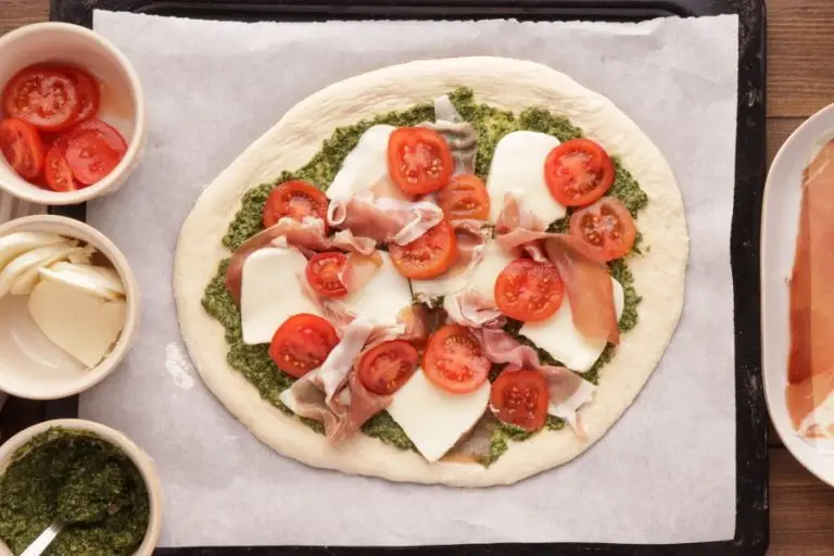 Step 4 - Pizza with Pesto, Mozzarella, and Microgreens