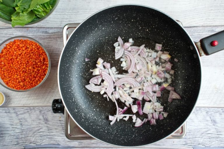 Step 1 - Red Lentil and Spinach Masala