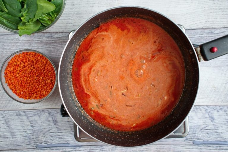 Step 4 - Red Lentil and Spinach Masala