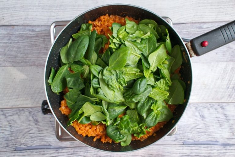 Step 6 - Red Lentil and Spinach Masala
