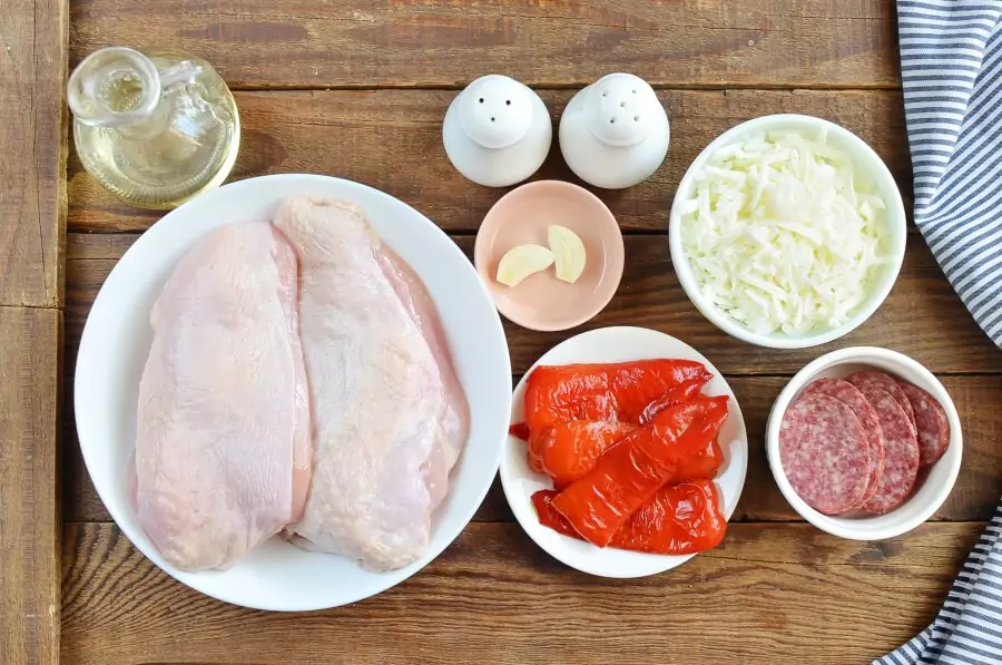 Ingredients for Red Pepper and Mozzarella Stuffed Chicken