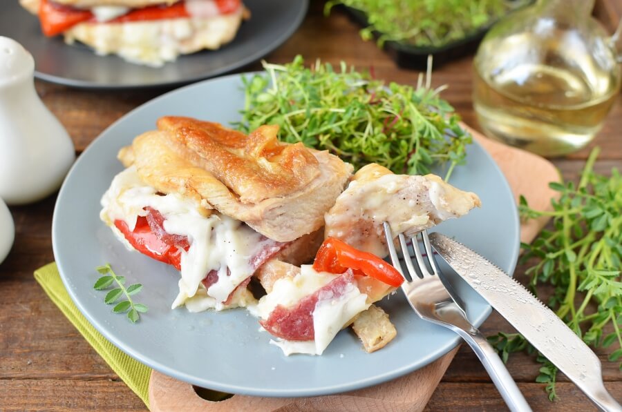 Red Pepper and Mozzarella Stuffed Chicken