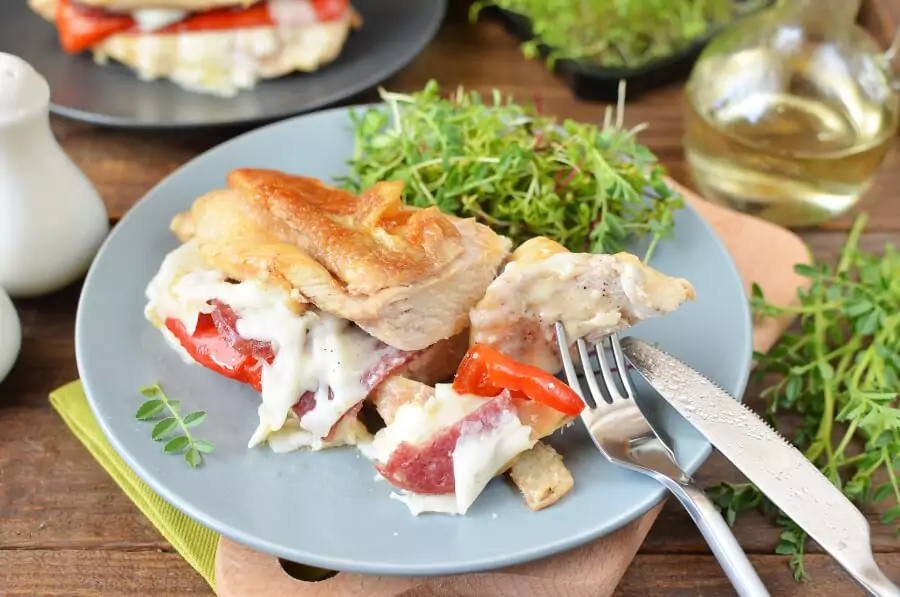 Red Pepper and Mozzarella Stuffed Chicken