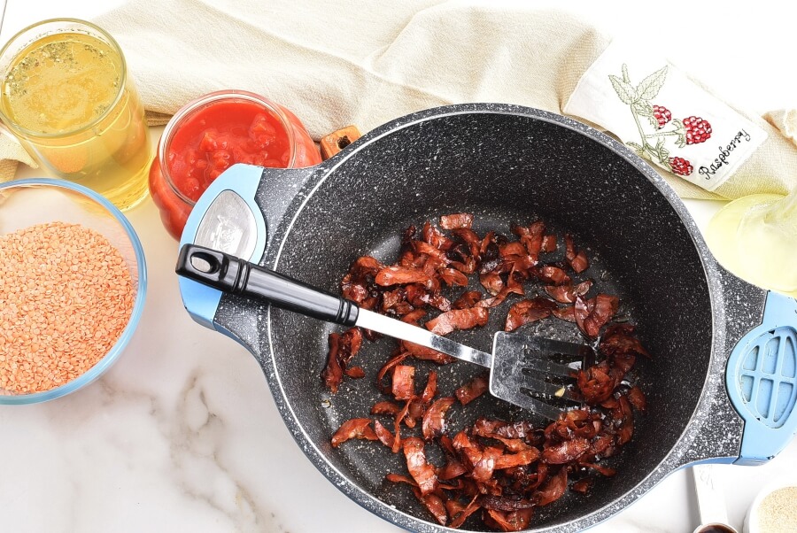 Red Lentil & Chorizo Soup recipe - step 1