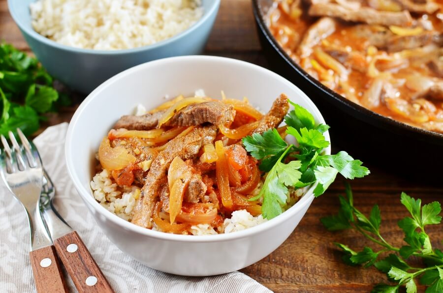 Sirloin Strips over Rice