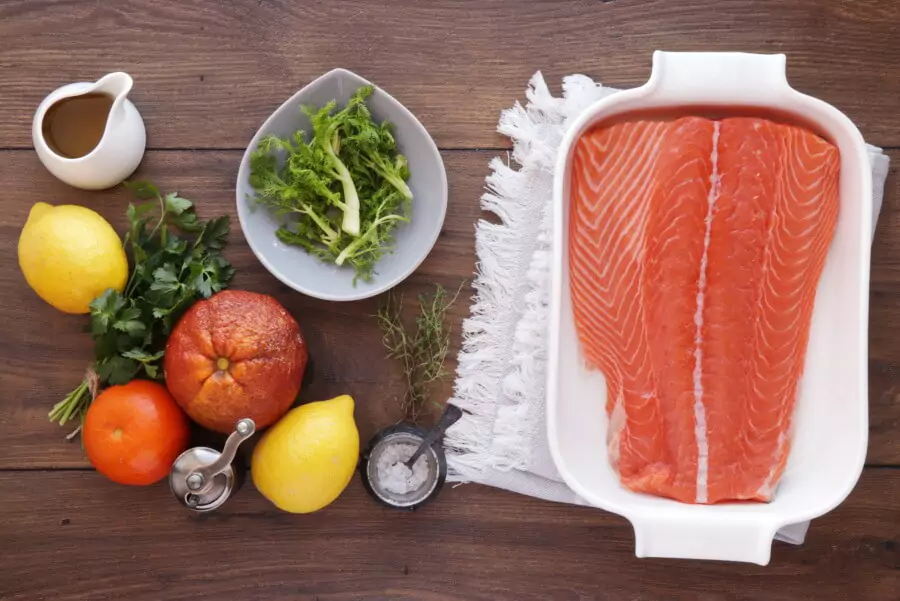 Ingredients for Slow Roasted Citrus Salmon