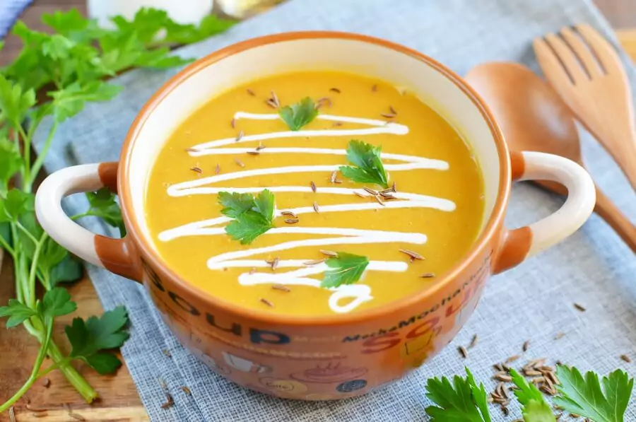 Spiced Carrot & Lentil Soup