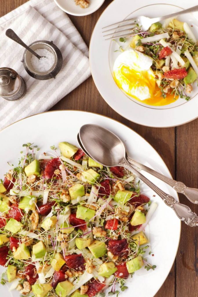 Microgreens Salad with Lemon-Garlic Dressing