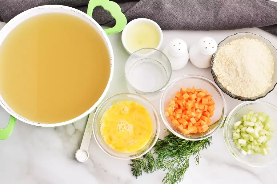 Ingredients for The Best Matzo Ball Soup