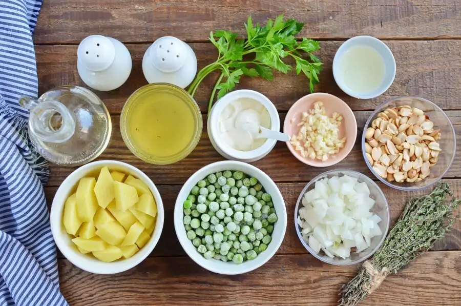 Ingredients for Vegan Pea Soup