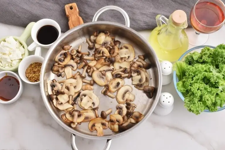 Step 1 - Warm Kale and Caramelized Mushroom Salad