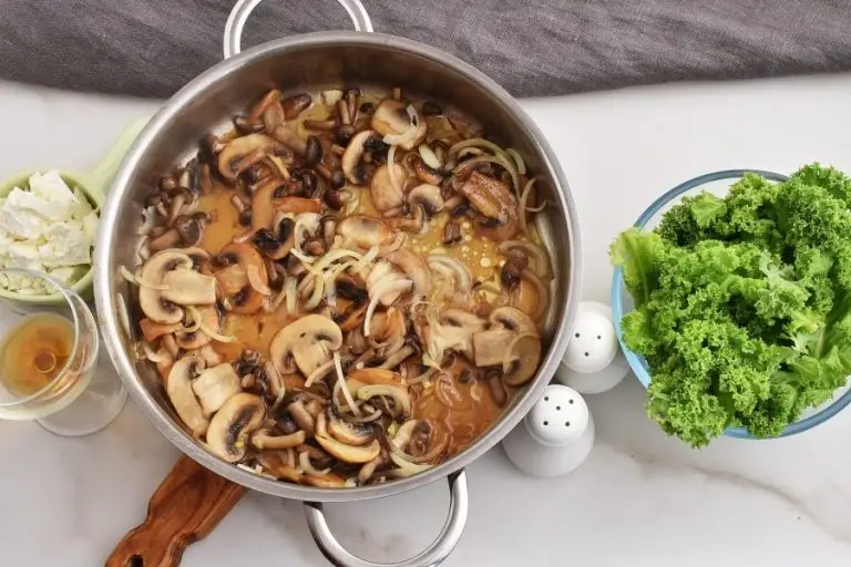 Step 3 - Warm Kale and Caramelized Mushroom Salad