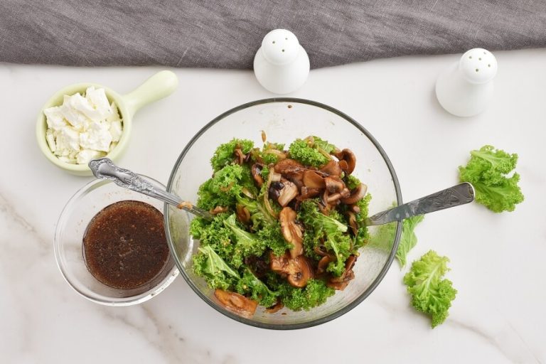 Step 5 - Warm Kale and Caramelized Mushroom Salad