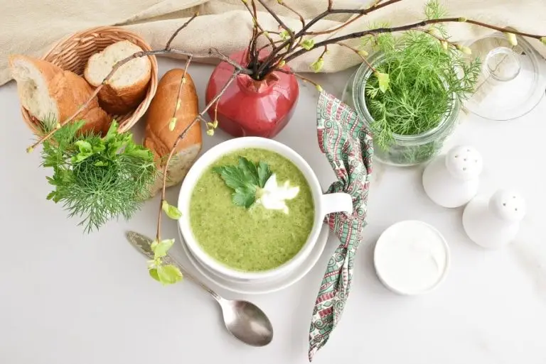 Step 6 - Wilted Greens Soup with Crème Fraîche