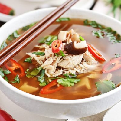 Thai-Inspired Chicken and Rice Noodle Soup Recipe - Cook.me Recipes