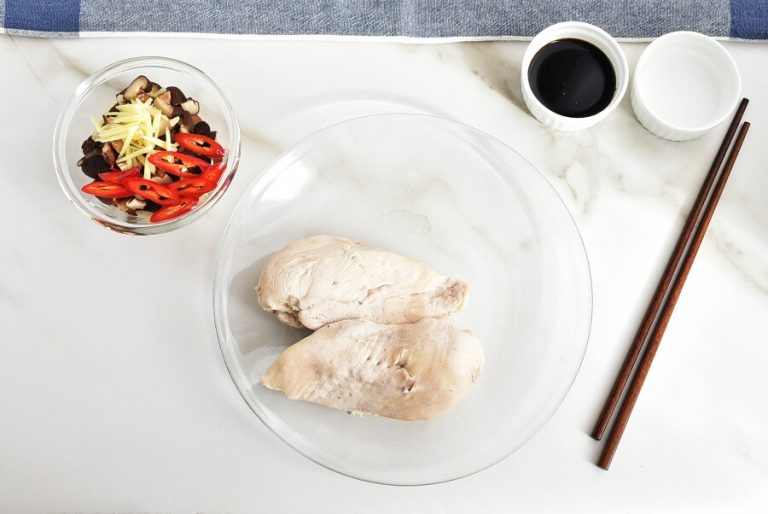 Step 3 - Brothy Poached Chicken with Mushrooms