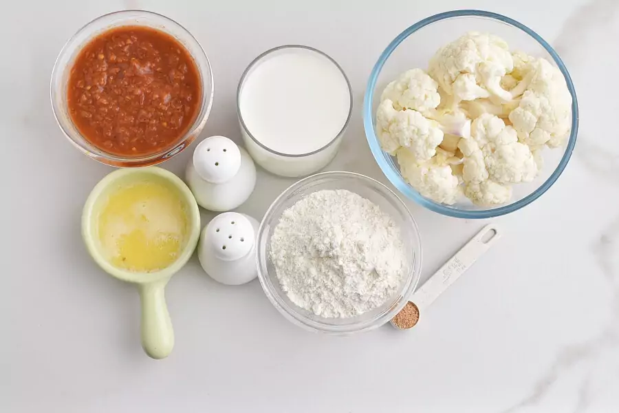 Ingredients for Buffalo Cauliflower Wings