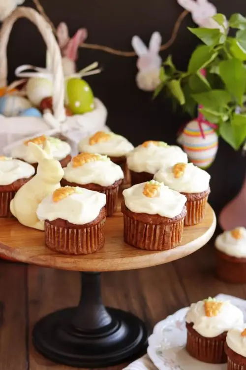 Carrot Cupcakes with Honey Cream Cheese