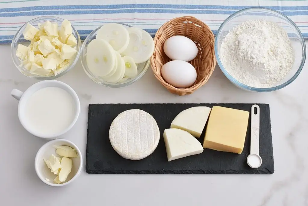 Ingredients for Cheese Board & Onion Tart