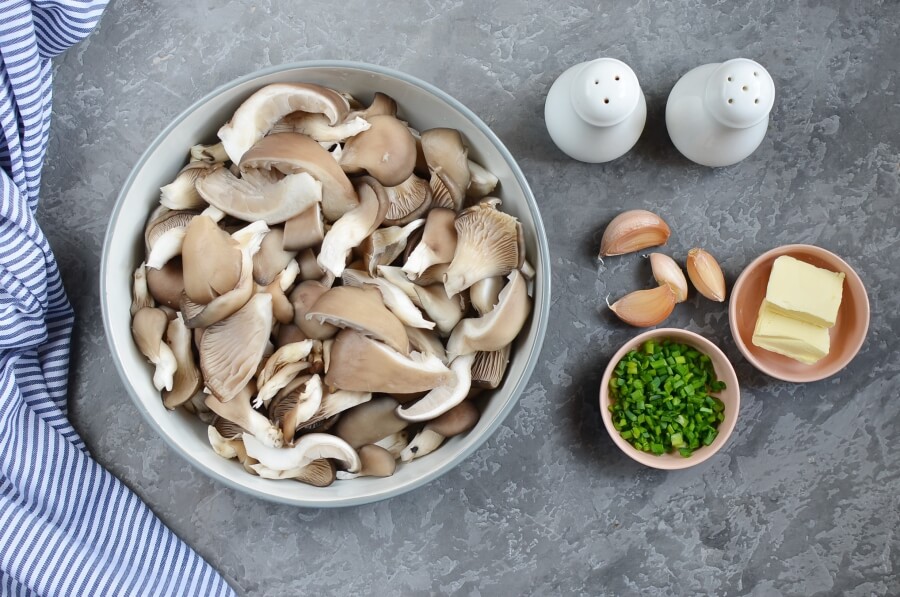 Ingridiens for Fried Oyster Mushrooms