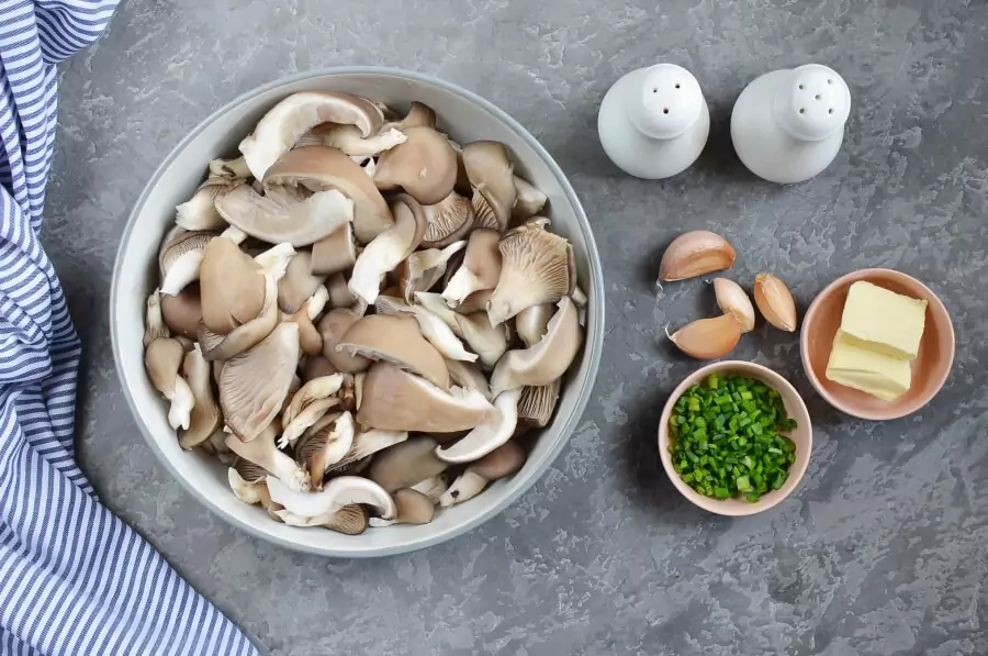 Ingredients for Fried Oyster Mushrooms