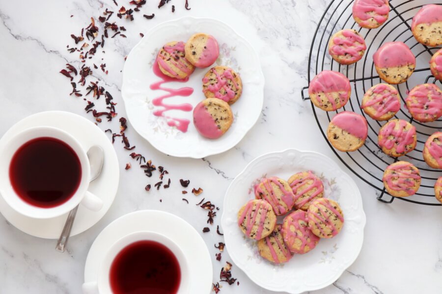 How to serve Glazed Hibiscus Shortbread Cookies